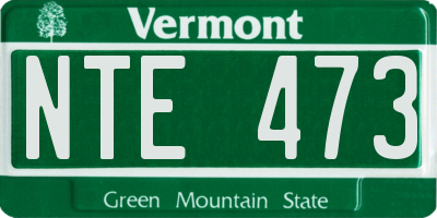VT license plate NTE473
