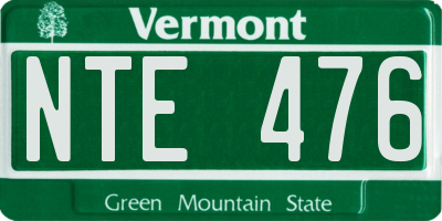VT license plate NTE476