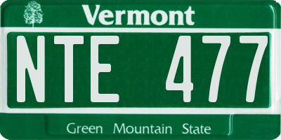 VT license plate NTE477