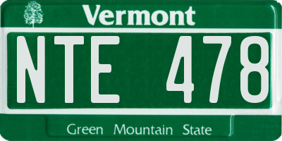 VT license plate NTE478