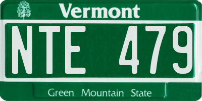 VT license plate NTE479