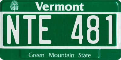 VT license plate NTE481