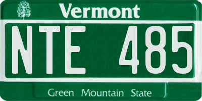 VT license plate NTE485