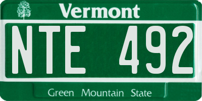 VT license plate NTE492
