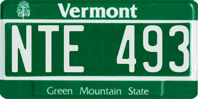 VT license plate NTE493