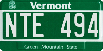VT license plate NTE494