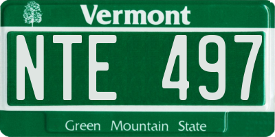 VT license plate NTE497