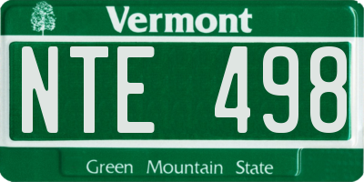 VT license plate NTE498