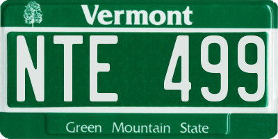 VT license plate NTE499