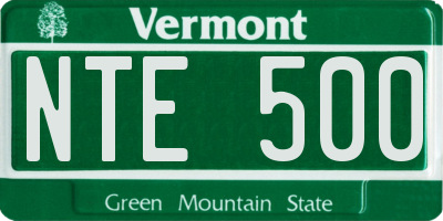 VT license plate NTE500