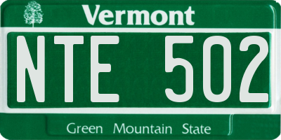 VT license plate NTE502