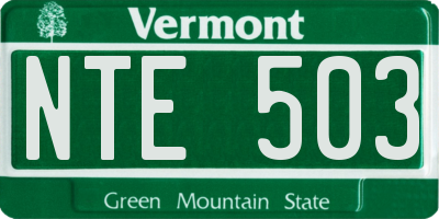 VT license plate NTE503