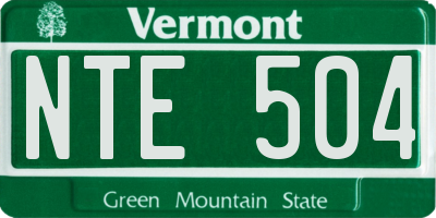 VT license plate NTE504