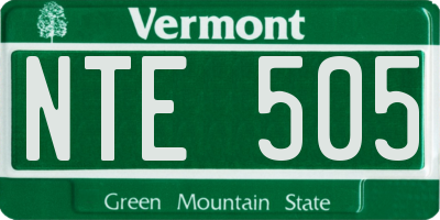 VT license plate NTE505