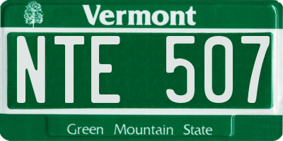 VT license plate NTE507