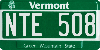 VT license plate NTE508