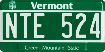 VT license plate NTE524