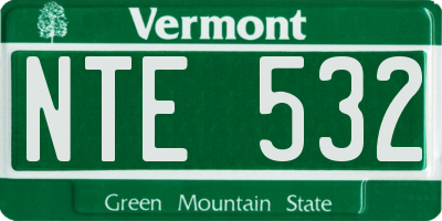 VT license plate NTE532