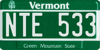 VT license plate NTE533