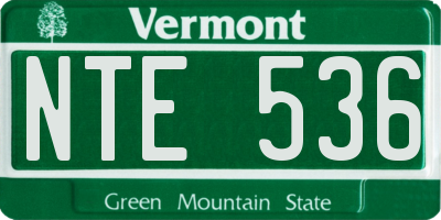 VT license plate NTE536