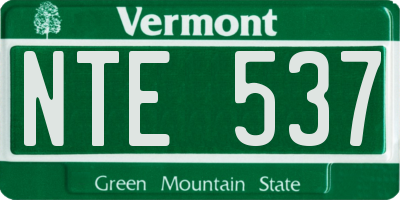 VT license plate NTE537