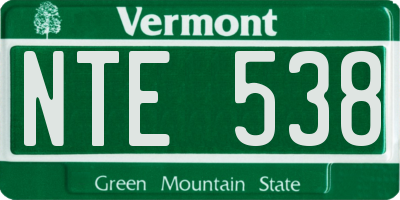 VT license plate NTE538
