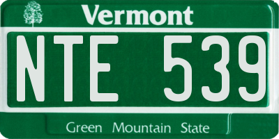 VT license plate NTE539