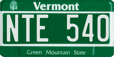 VT license plate NTE540