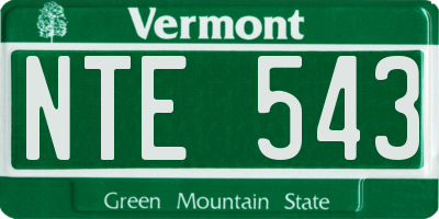 VT license plate NTE543