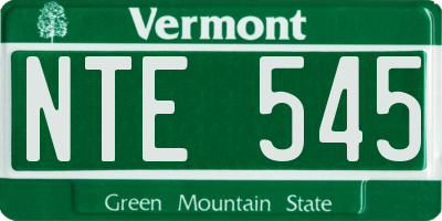 VT license plate NTE545