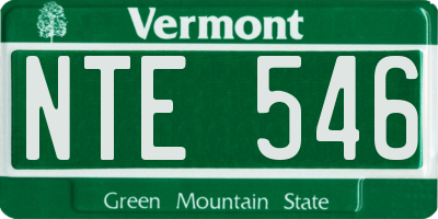 VT license plate NTE546