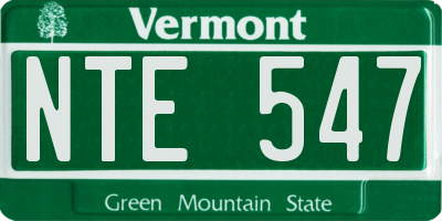 VT license plate NTE547