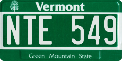 VT license plate NTE549