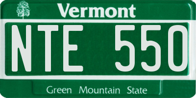 VT license plate NTE550