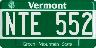 VT license plate NTE552
