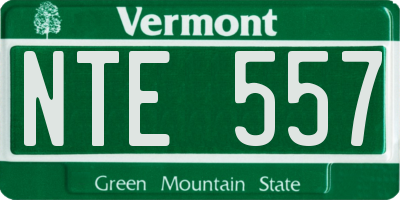 VT license plate NTE557