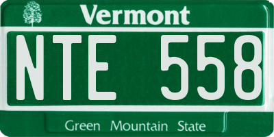 VT license plate NTE558