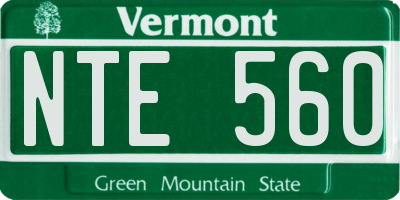 VT license plate NTE560