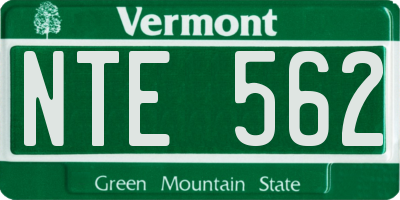 VT license plate NTE562