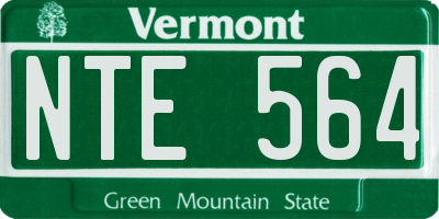 VT license plate NTE564