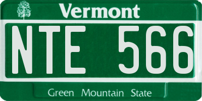 VT license plate NTE566