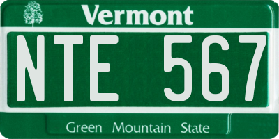 VT license plate NTE567