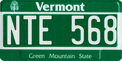 VT license plate NTE568