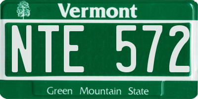 VT license plate NTE572