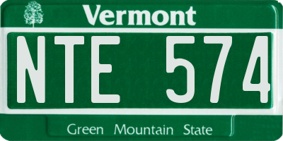 VT license plate NTE574