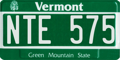 VT license plate NTE575