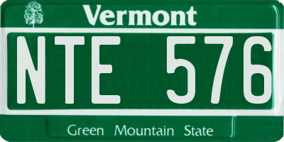VT license plate NTE576