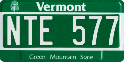 VT license plate NTE577