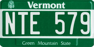 VT license plate NTE579