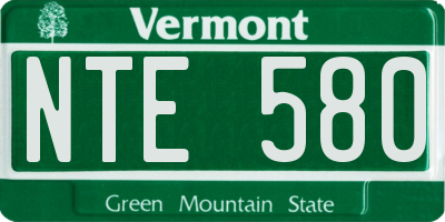 VT license plate NTE580